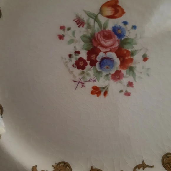 2 VTG Myotts Bouquet Royal Crown Staffordshire Square serving Platter or Plate - Picture 4 of 11